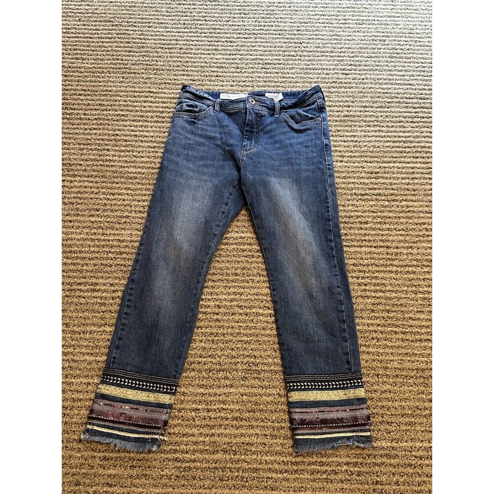 Pilcro and the Letterpress Distressed Low Rise Slim Leg Jeans size 28
